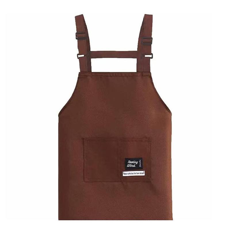 

Household Canvas Apron Oil-proof Can Wipe Hands Kitchen CookingMen Women Adult With Tool Pockets Fashion Coffee Over Apron S кавовий