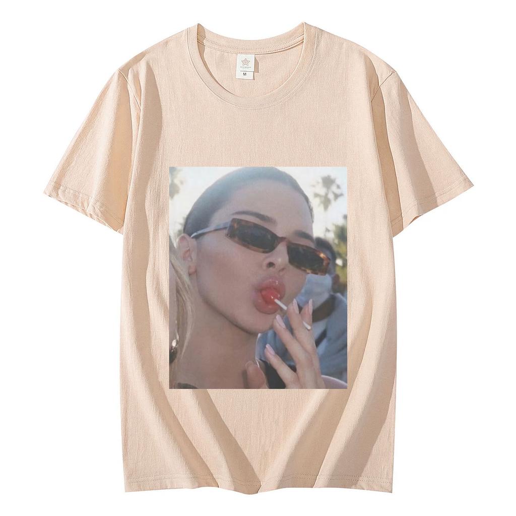 Kendall Jenner Graphic T Shirts Men Women Fashion Aesthetics Oversized Tshirt Summer Casual Pure Cotton Short Sleeve Tshirts