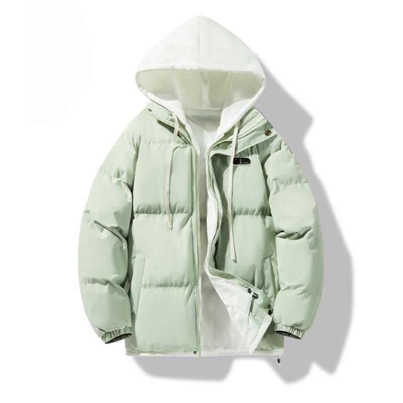 

Поддельные две зимние хлопковые подкладочные одежды для мужчин корейской версии свободные хлопковые подкладочные одежды для подростков с капюшоном утолщенная теплая куртка 3XL