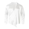 Camicie Autunnali in Seta con Drappeggio e Maniche Lunghe, Design Largo, Pigro e Sexy, Camicie Casual da Uomo