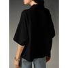 Women's, Summer New Style, Short Sleeved, Lapel, Casual, Loose Fit, Top, Solid Color Shirt