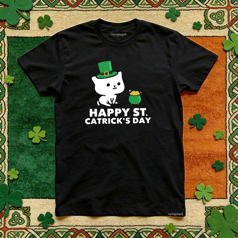 

Happy St Patricks Catricks Day TShirt Women Unisex Casual Cotton Graphic T Shirts Oneck Shirt Unisex Adult Shortsleev S
