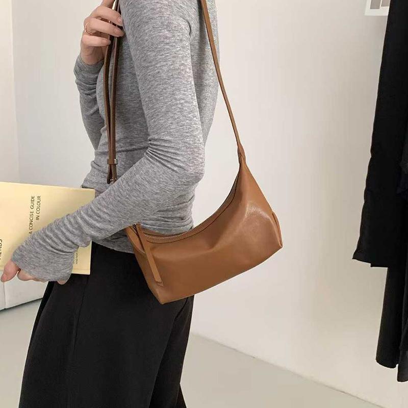 Dumpling Bag Women's Crossbody Bag New Niche Genuine Leather Single Shoulder Armpit Bag High-end Soft Leather Women's Bag