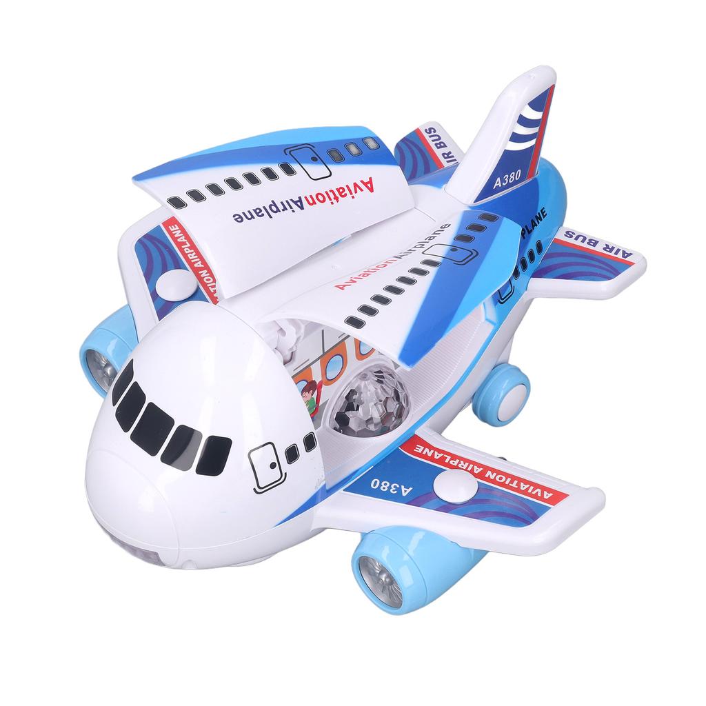 Kids Electric Airplane Toy Lights Music Openable Door High Simulated Aircraft Model with Water Mist Spray
