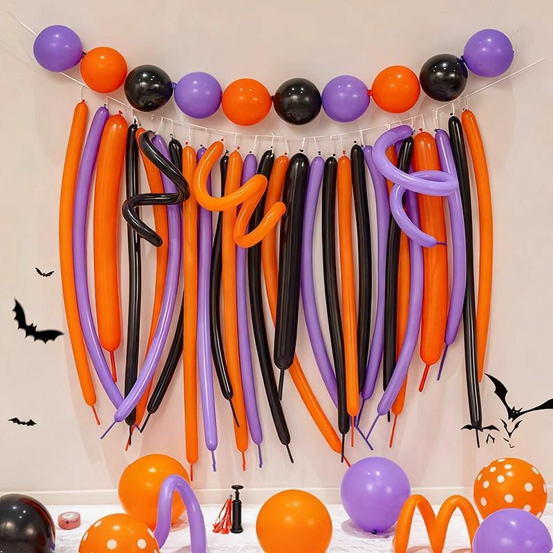 Orange & Black Halloween Party Balloons for Classroom & Bar Décor