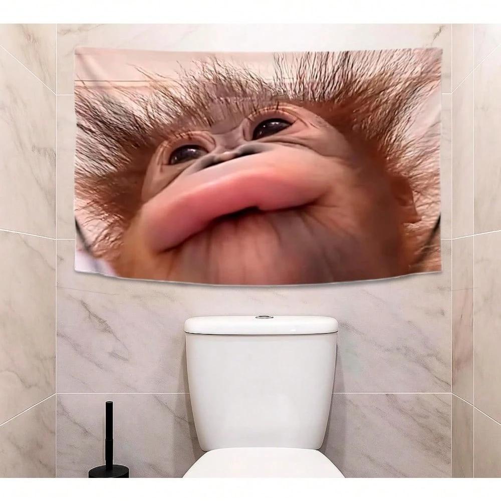 Zabawna Urocza Małpa Gobelin Meme Flaga Dekoracja Ścienna do Pokoju Studenckiego Sypialni