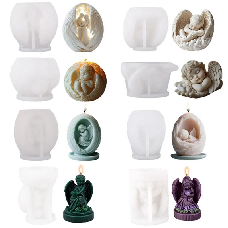 Reusable Silicone Mould for Making Angel Shaped Candle Soap and Craft with Artistic Styles