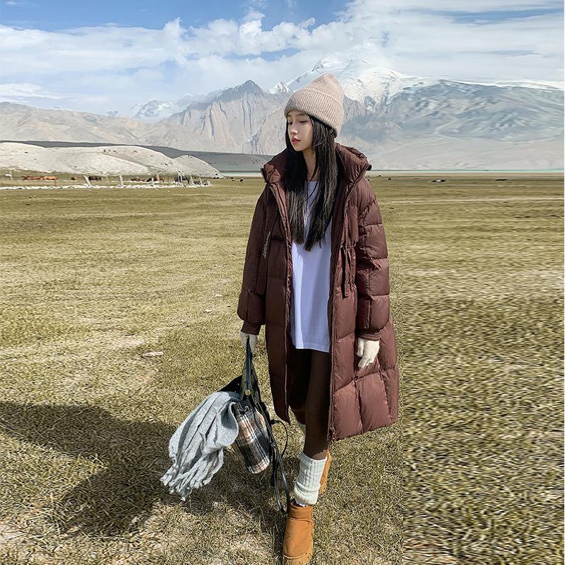 Korean version of the big quilt thickened new loose down padded jacket for the winter of 2025 Women's long over-the-knee cotton jacket