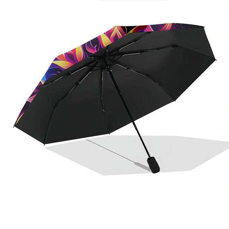 1pc Mandala, psychedelic, symmetry Umbrella with Plastic Handle,Compact & Stylish,Suitable for All Seasons YS331016