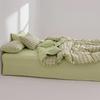 Fresh Green Plaid Quilt Cover Or Bedding Set Soft Skin-Friendly Duvet Covers Comfortable Durable Machine Washable Blanket Cover