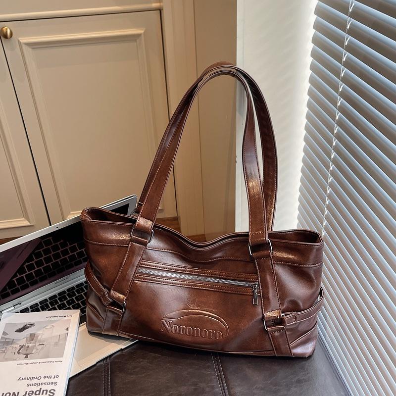 Premium commuter bag women's 2025 new popular fashion autumn and winter retro shoulder bag large capacity tote bag