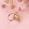 New Arrivals  Rose Gold Big Ring Micro-Wax Inlay Natural Zircon Hollow Rhombus Rings Women Wedding Party Fine Jewelry