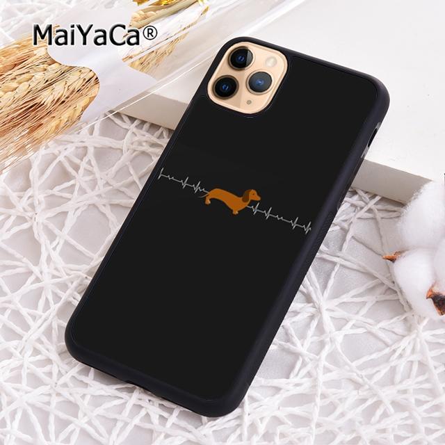 MaiYaCa Dachshund Sausage Dog Lover Heartbeat Phone Case For iPhone 17 Air 16 Pro Max 15 14 Plus 12 13 Cover Coque