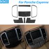 For Porsche Cayenne 958 92A 2011-2017 Carbon Fiber Rear Air Conditioning Vent Storage Panel Trim Set Car Accessories Sticker