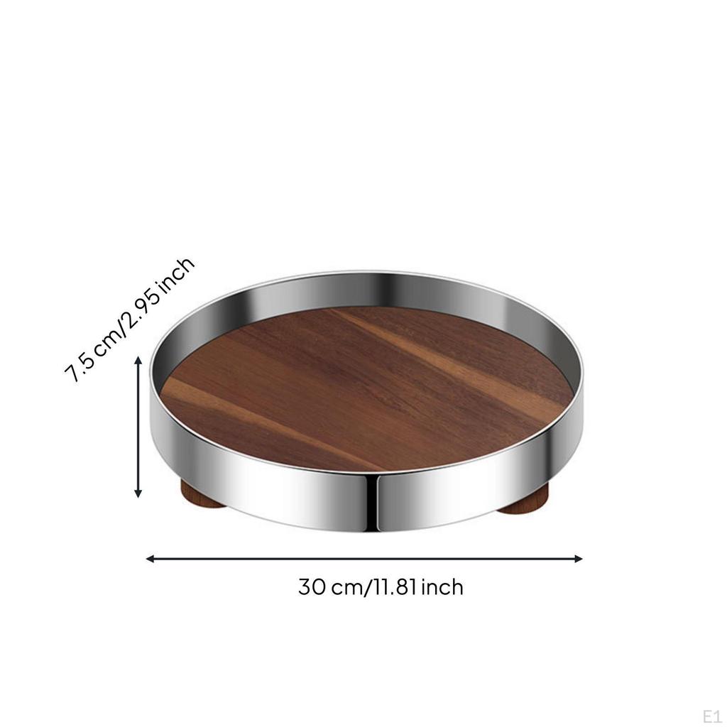Decorative Tray with Feet Sculptural Round Metal Walls Modern for