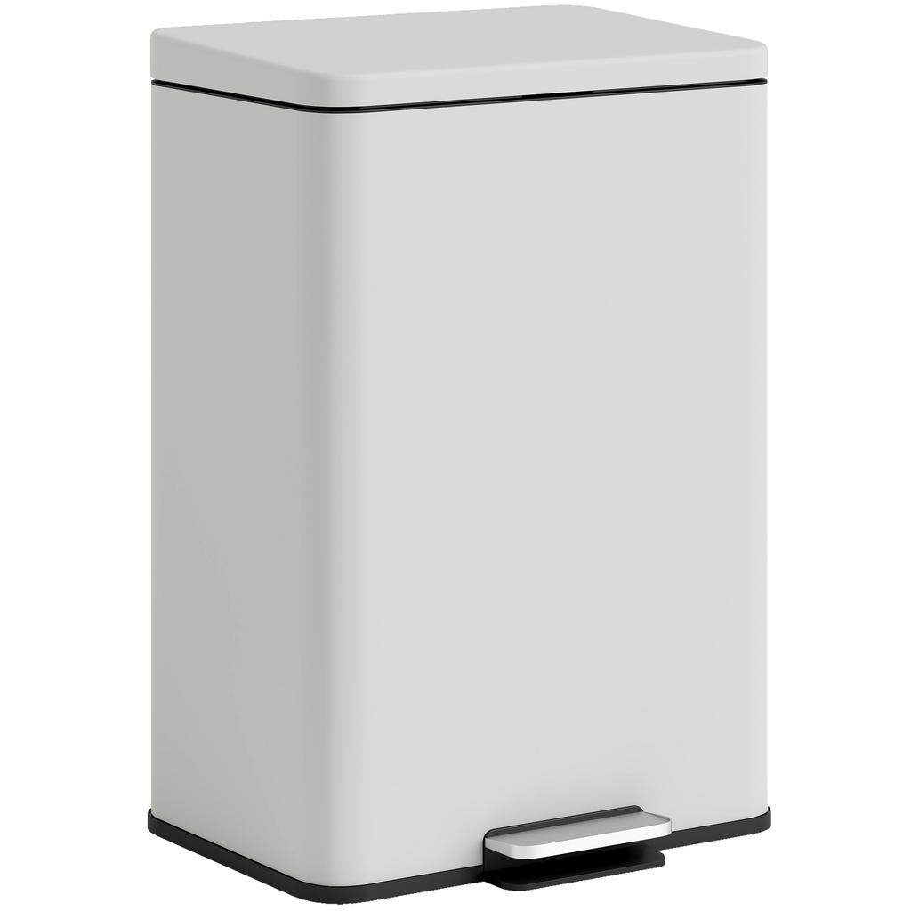 20L Kitchen Bin with Soft-Close Lid and Stay-Open Function, Pedal Bin with Removable Inner Bucket for Kitchen, Office, Home, Cream