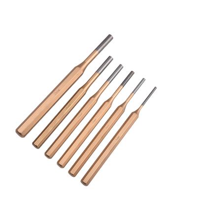 6pcs Cylindrical Punch Chisel Set with Round Head for Precision Center Punching 38mm Length MN Steel Construction
