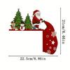 2pcs Wooden Christmas Door Corner Frame Cartoon Modern Door Frame Pendant Santa Claus Door Sign Atmosphere Layout