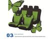 Butterfly Fabric Car Seat Cover Set, Universal Fit, Heat Transfer Design, 5 Seats, 9 Pieces, for Middle East, Europe & America.