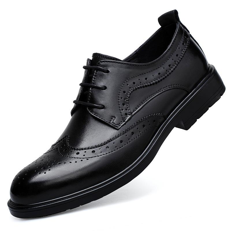 Leather Shoes Men's British Casual Trend Business Dress Engraved Youth Suit Wedding Shoes Crocodile Pattern Men's Shoes