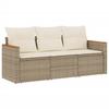 VidaXL Salon de Jardin avec Coussins 3 pcs, Canapés de Terrasse, Ensemble de Meubles de Patio, Mobilier d'Extérieur, Beige 3258159