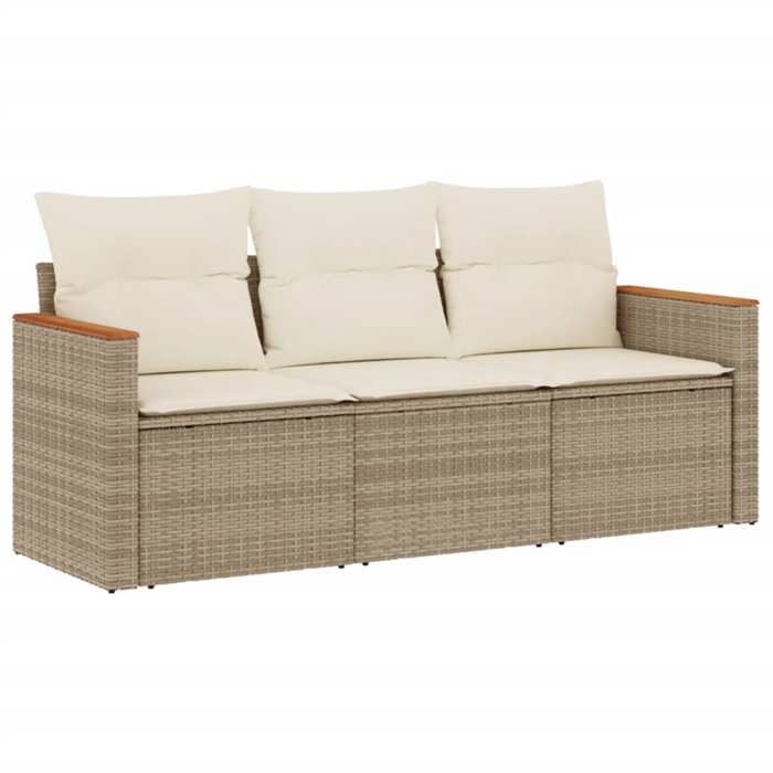 VidaXL Garden Lounge Set with Cushions 3 Pcs, Patio Sofas, Patio Furniture Set, Outdoor Furniture, Beige 3258159