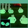 Charming Glow In The Dark Fat Bunny Resin Figurine Perfect For Diy Moss Garden Decor