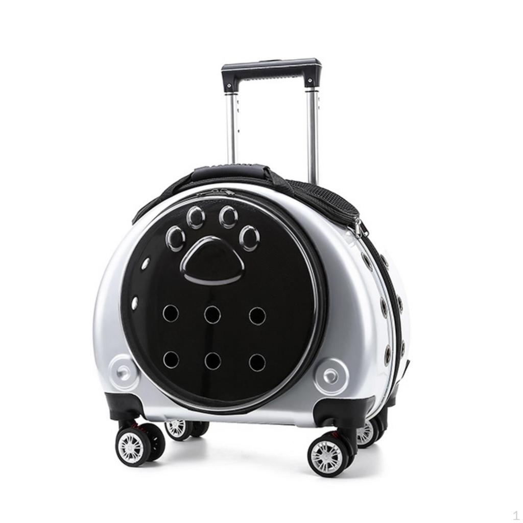 Wheeled Pet Carrier Transparent ToughCover Cats, Small Dogs, Travel, Visits,