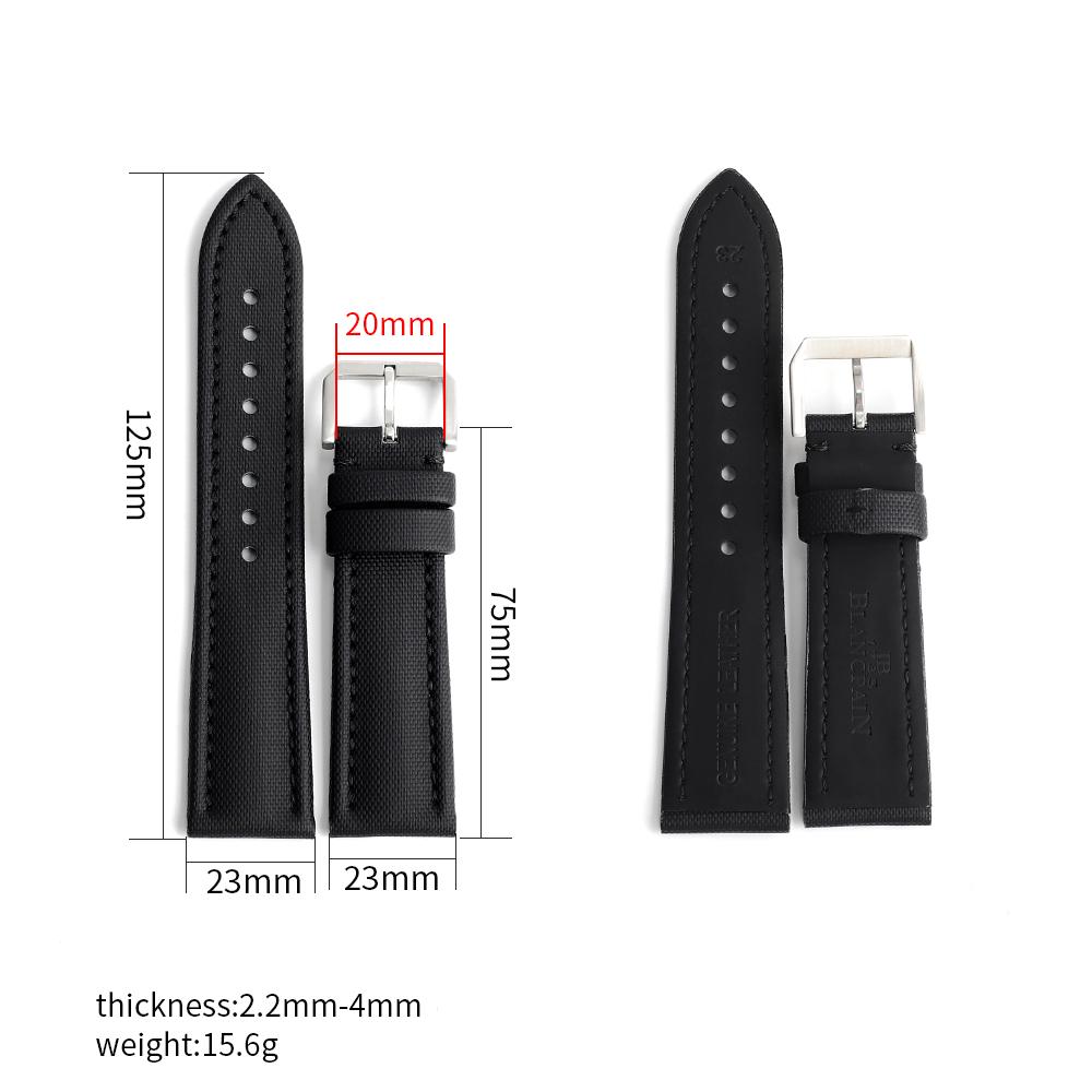 Watchband Cow Nylon Watch Strap for Waterproof Oxford Cloth Black Blue Men Leather Canvas Watch Band Bracelet Belt Metal Buckle 18-24mm