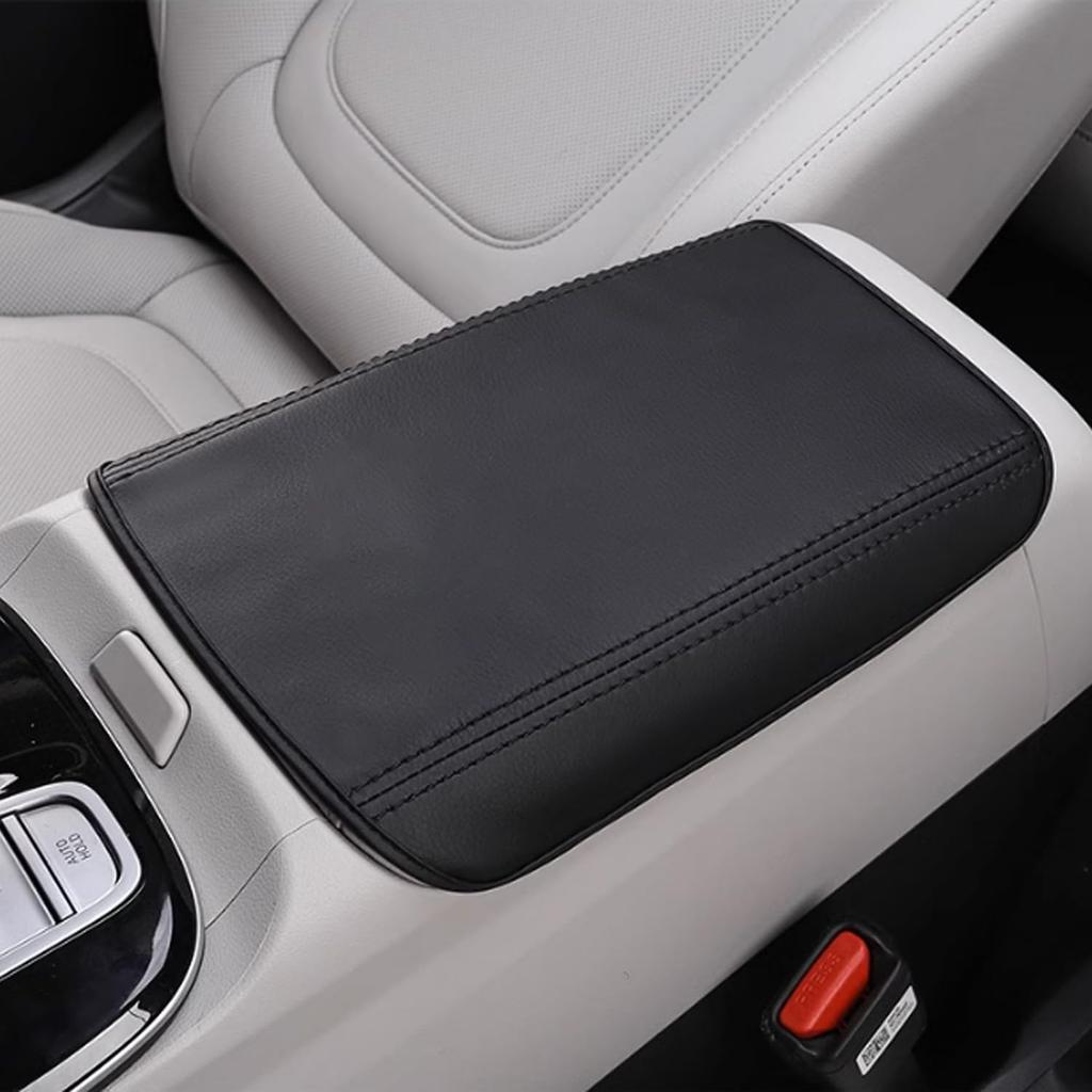 Car Center Console Armrest Cover for Hyundai Tucson 2022 2023 Leather Anti-Scratch Central Box Lid Protector Cushion Interior Accessories-Carbon