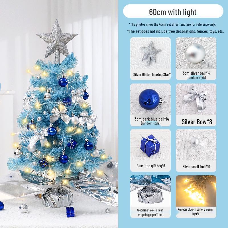 60cm Blue Mini Christmas Tree Set - Desktop & Window Display Decorations