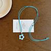 Colorful Hollow Flower Pendant Necklace for Women Adjustable Rope Sweater Decoration Party Gifts Choker Jewelry Accessories