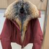 European goose down natural real fox hair big fur collar Parker down jacket women's clothing thickened warm loose coat