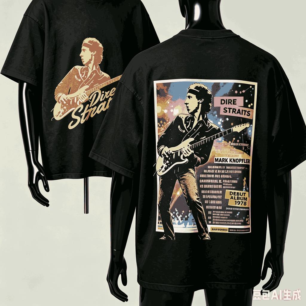 Dire Straits Maglietta Regalo per Fan Unisex Unisex Harajuku Oversize Unisex Manica Corta Streetwear Alta Qualità Coppie Classica Morbida