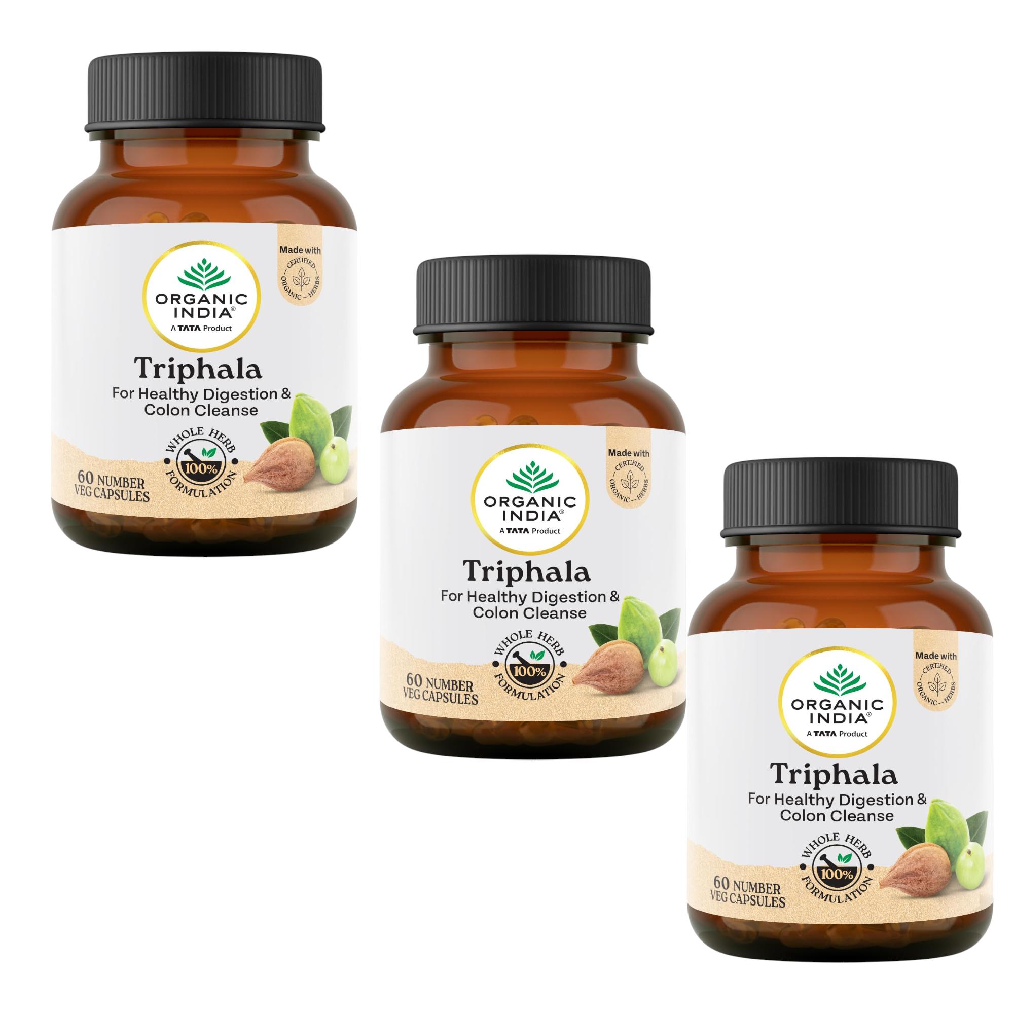 

Organic India Triphala 60 Veg Capsules Pack of 3 Digestive Health Colon Support Immune Booster