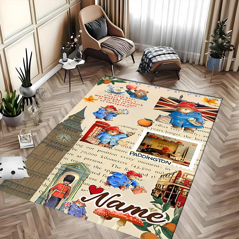 Custom personalization Paddington Bear Area Rug - Perfect For Kitchen, Bathroom,Laundry Room Decor Large Size Available,Gift All Seasons