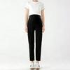 Fashionable Plus Size Maternity High-Waisted Ice Silk Summer Pants with Tummy Support