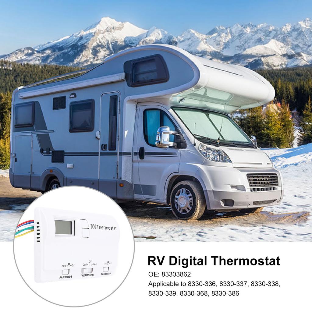 RV Digital Thermostat 3 Adjustment Modes Heating Cooling Wall Mounted Thermostat 83303362 for 8330-336, 8330-337, 8330-338
