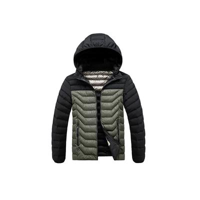 Light Cotton Jacket Men's Models Winter Crash Colour Full Print Removable Cap Thickened Hooded Comfortable and Versatile Jacket Men