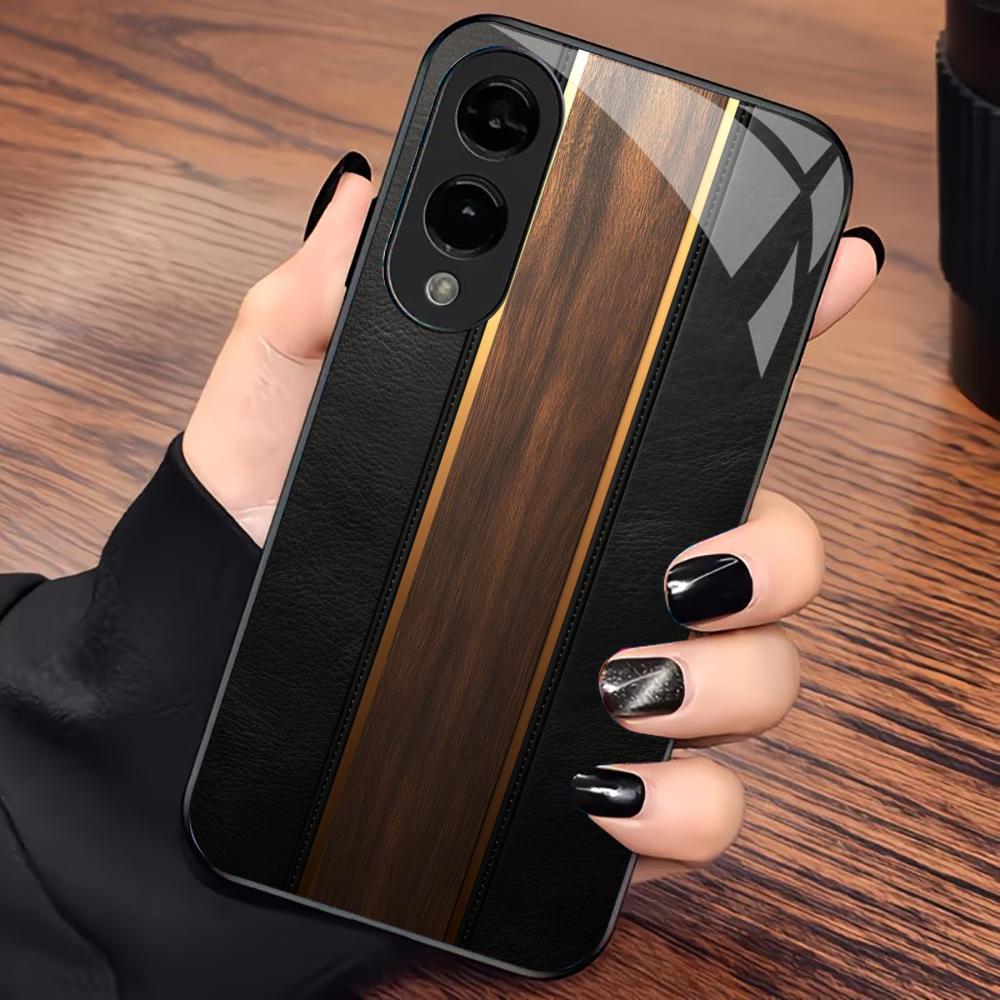 Wood grain Exquisite luxury High-end PhoneCase Glass TPU PhoneCase for Samsung Galaxy S26 S25 S24 S23 S22 S21 FE,Ultra,Plus