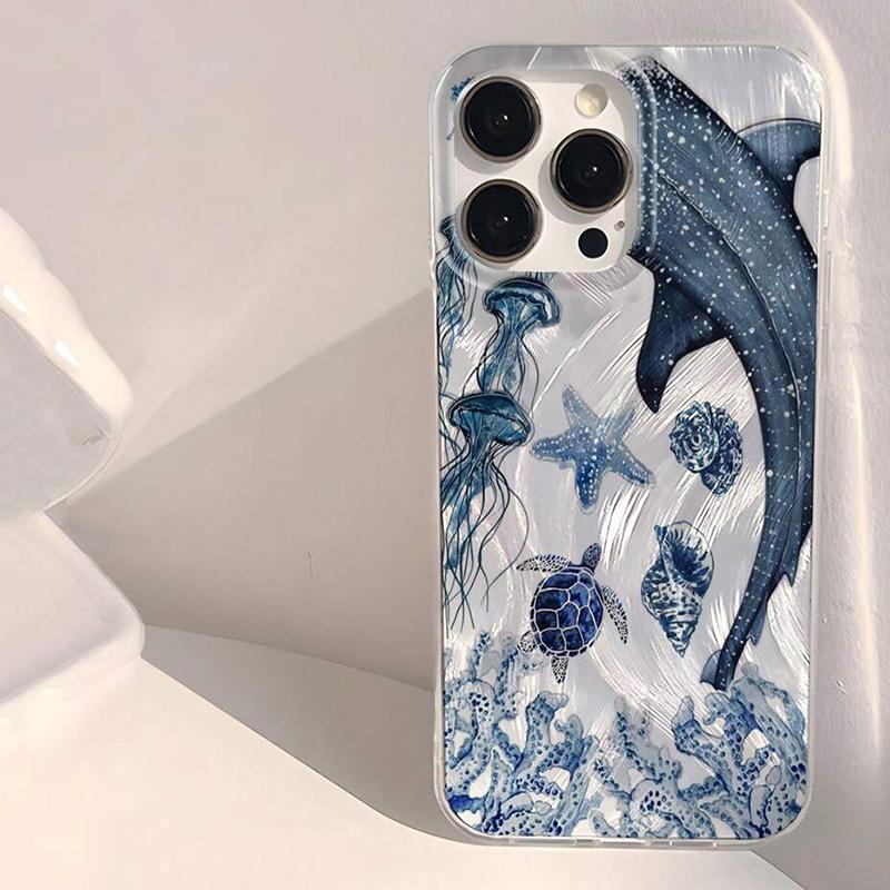 Ocean Shark Whale Design Phone Case For iPhone 11 12 13 14 15 16 Pro Max 7 8 Plus X Xs Max XR SE2 16E Shockproof Bumper Cover