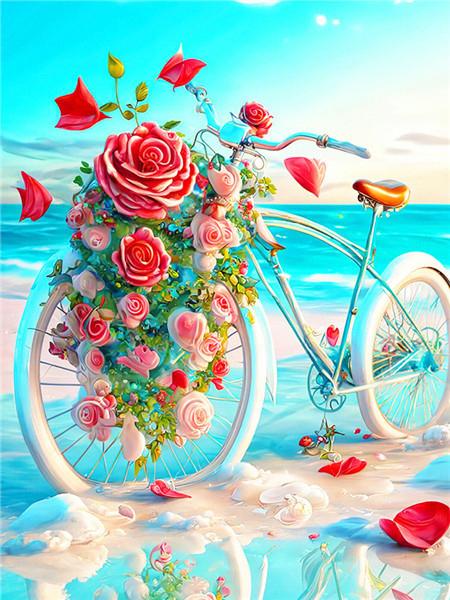 

DIY Алмазная мозаика Велосипед Вышивка крестом Алмазная картина Цветок Любовь Вышивка Морской пейзаж Новое поступление Ручная работа Full Round 20x30CM