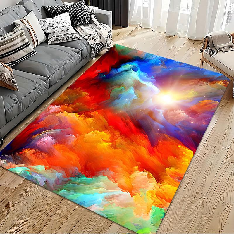 Abstract Colorful Cloud Art suitable as a non-slip mat for the living room or bedroom sofa