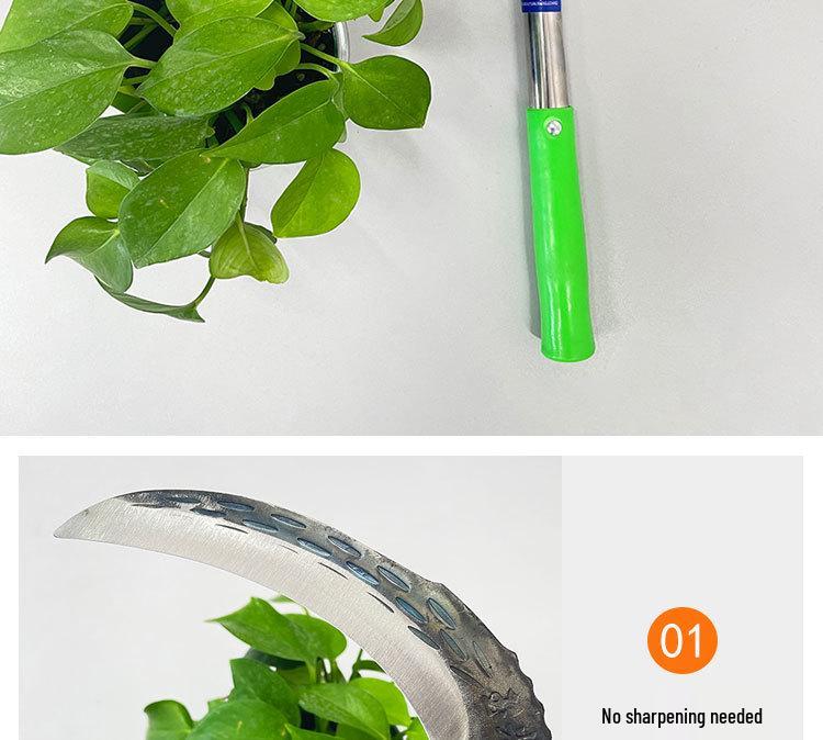 Thickened Manganese Steel Sickle for Home Use - Ideal for Cutting Grass, Wheat, Rice, and Corn with Short Handle