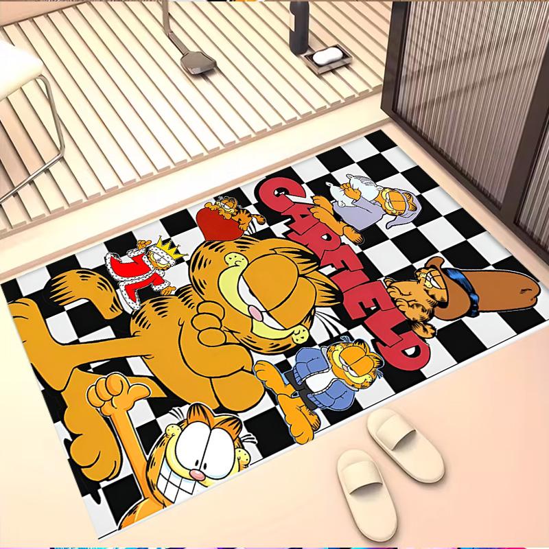 Garfield Print Rug, Washable Floor Carpet, For Entryway Dorm Laundry Room Office Study, Home Decor Birthday Christmas Gift