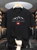 Schweiz Alpen Berg Grafik T-Shirt Schweizer Flagge Reise Abenteuer Tee