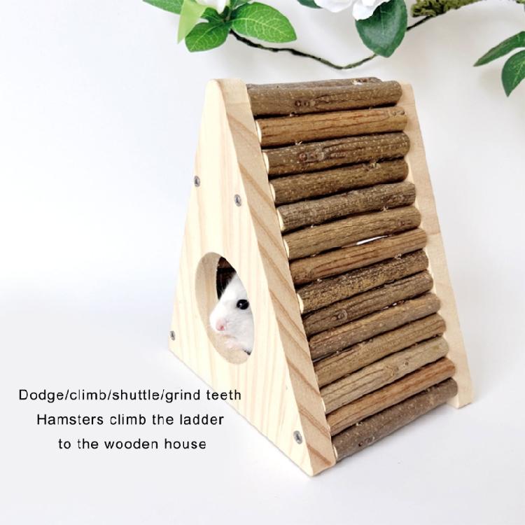 Trapezoidal Wood Hamster Cage Shelter Climbing Toy Small Pet Exercise Ladder Durability Hamster Cage Accessory