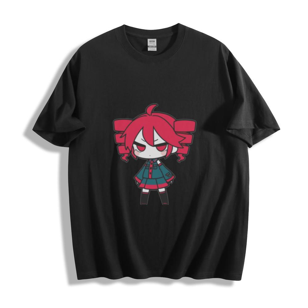Q-version Red-Haired Anime Girl Graphic T-Shirt