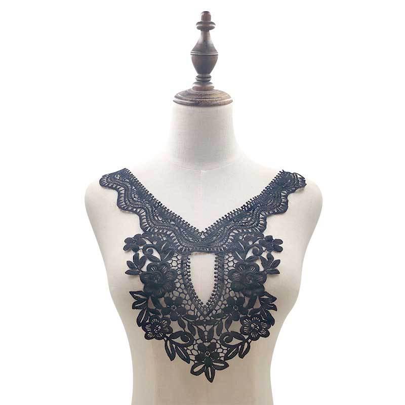 3D Vyšívaná Krajka z Mléčného Hedvábí Korsážový Límec