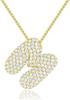 Stainless Steel Bubble Letter Initial Pendant Chunky Women Personality Jewelry Zircon Gold Plated Balloon 26 Letter Necklaces